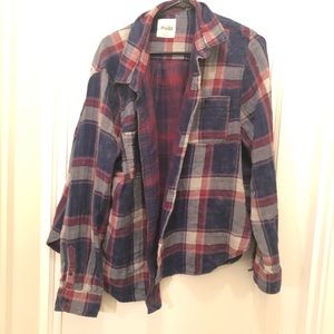 Mudd  distressed flannel button down grunge
